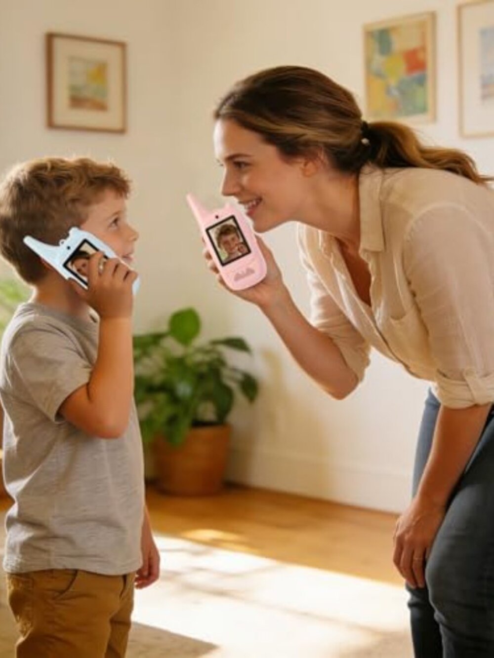 Kids Video Walkie Talkies 2 Pack Rechargeable Long Range Voice Changer - Picture 3 of 6